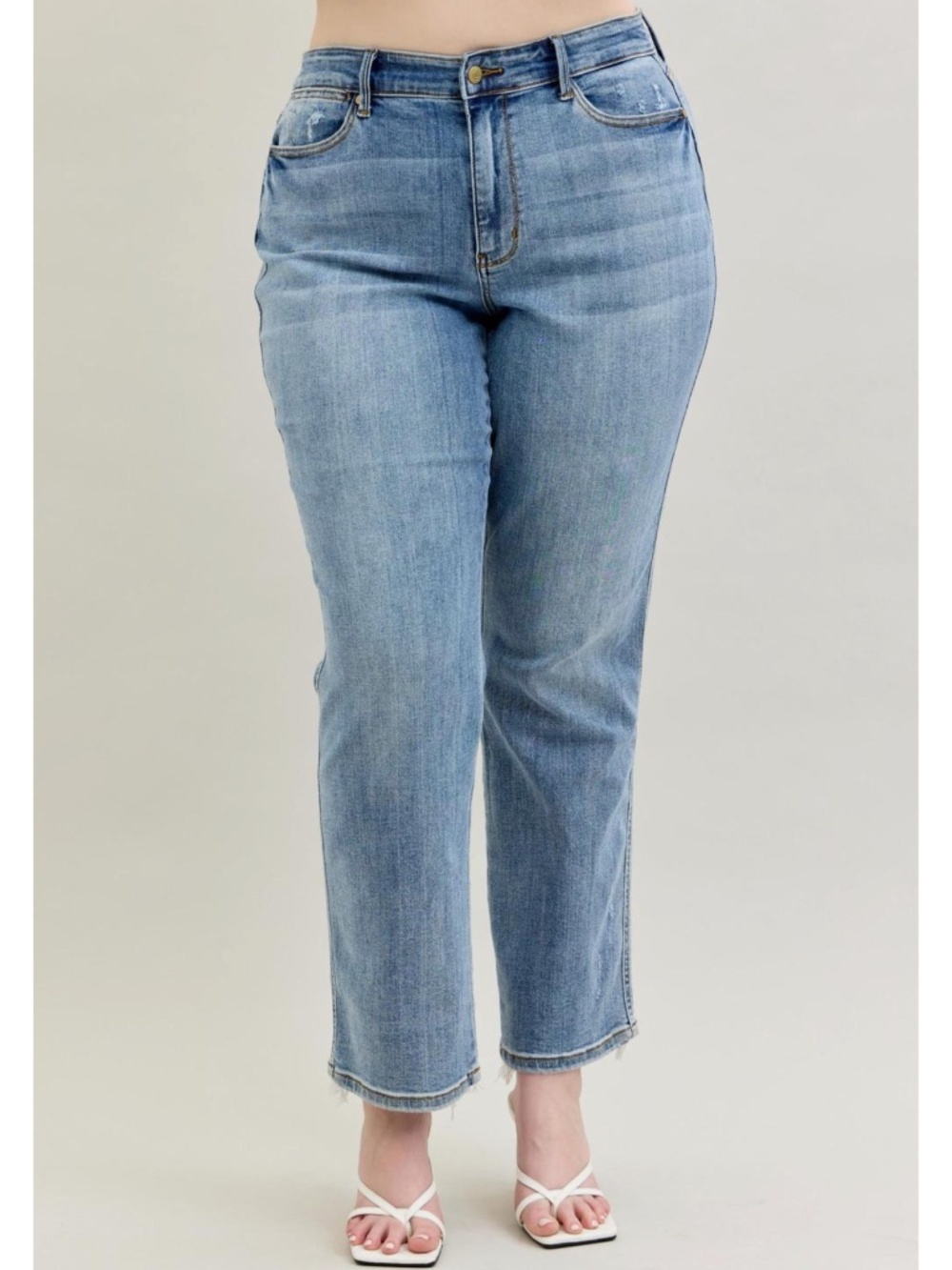 Judy Blue Mid Rise Yoke Cell Phone Pocket “Dad” Denim Jeans Size 32